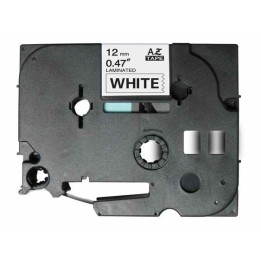 TZe231 BROTHER Etiquetas Adhesivas Compatibles - 12mm x 8M - Texto Negro fondo Blanco