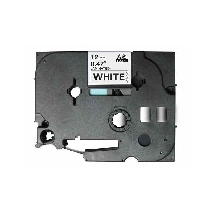 TZe231 BROTHER Etiquetas Adhesivas Compatibles - 12mm x 8M - Texto Negro fondo Blanco