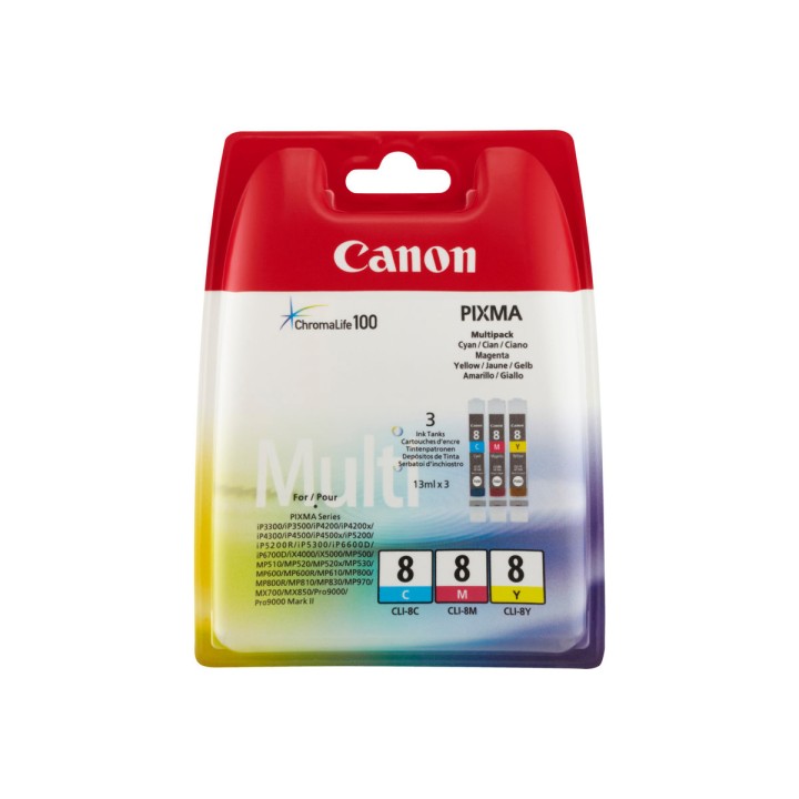 Tinta Original CANON CLI8 0621B029 Pack de Colores (C M Y)