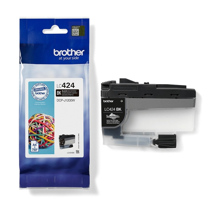 Tinta Original BROTHER LC424BK Negro (0. 75K)