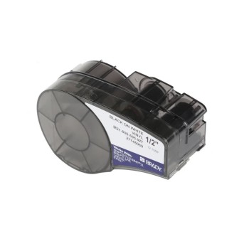 M21-500-595-WT BMP21 BRADY Etiquetas Adhesivas Compatibles Vinilo - 12 7mm x 6 4m - 500 Uds. - Negro Blanco