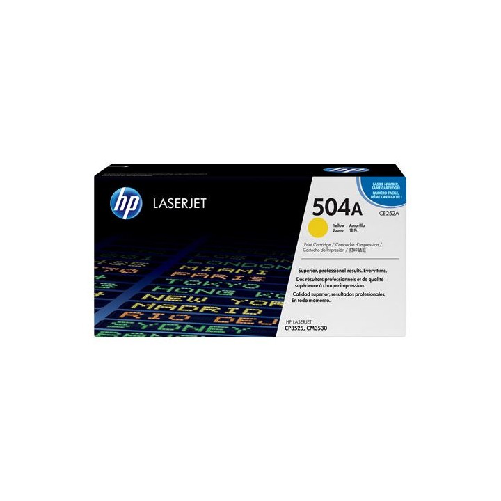 Toner Original HP CE252A (504A) Amarillo para Color Laserjet CP3525 (7k)