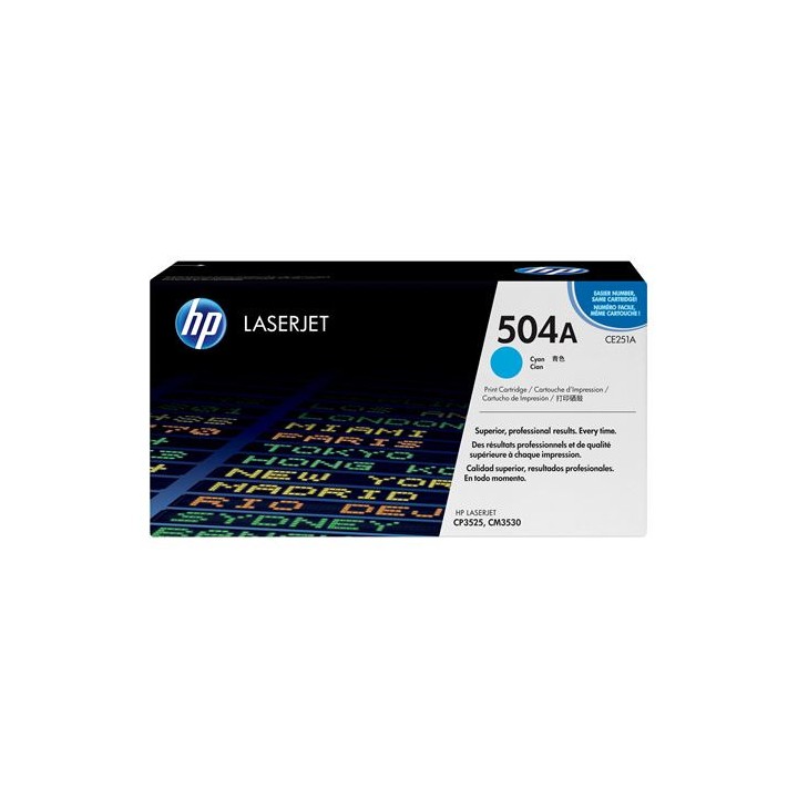 Toner Original HP CE251A (504A) Cyan para Color Laserjet CP3525 (7k)