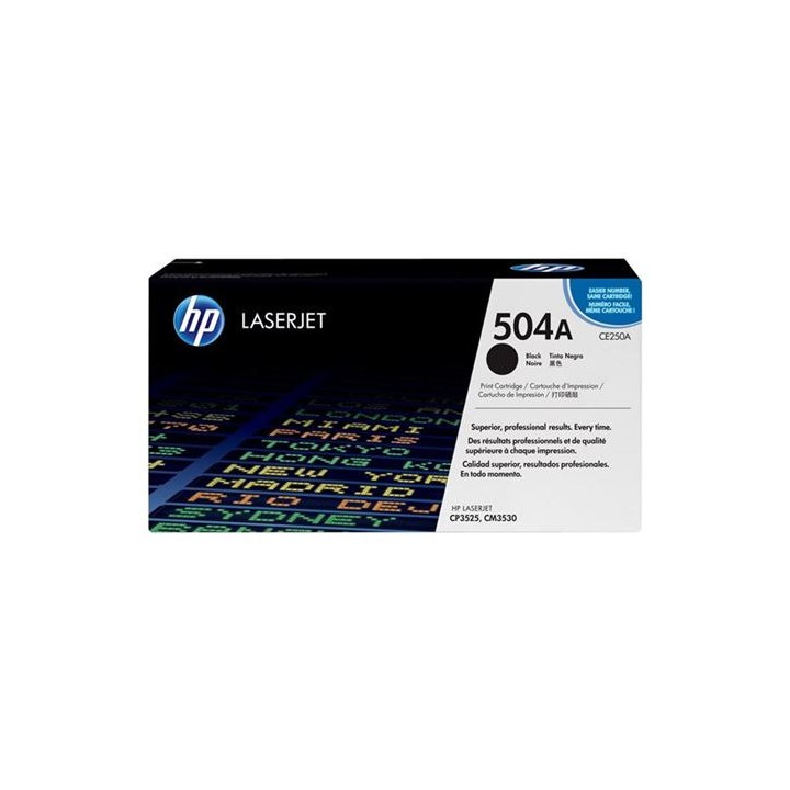 Toner Original HP CE250A (504A) Negro para Color Laserjet CP3525 (5k)