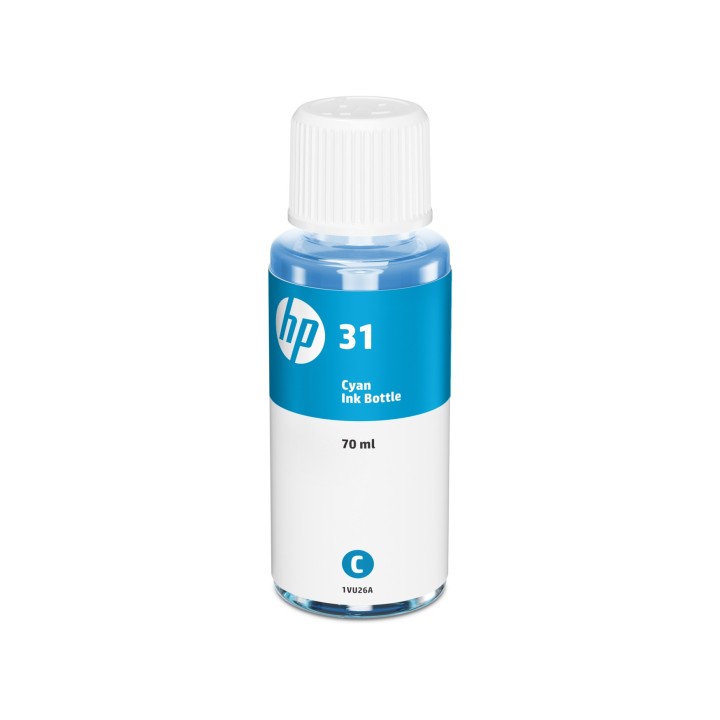 Botella de Tinta Original HP 31 1VU26AE Cyan (70 ml)