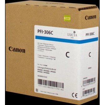 DESCATALOGADO - Tinta Original CANON PFI306 6658B001 Cyan (330 ml)