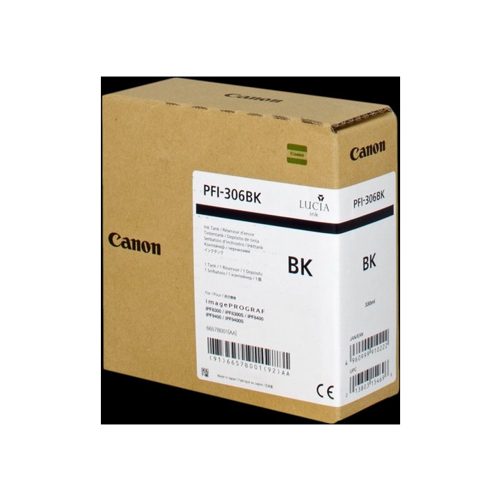 DESCATALOGADO - Tinta Original CANON PFI306 6657B001 Negro (330 ml)