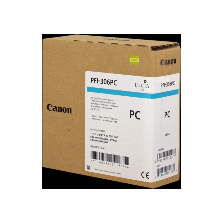Tinta Original CANON PFI306 6661B001 Cyan Foto (330 ml)