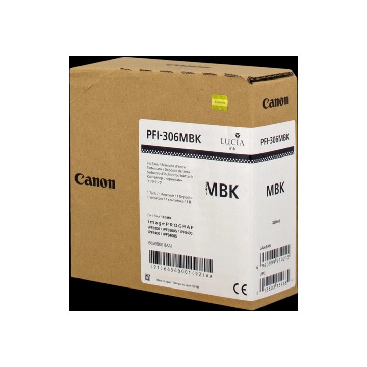 DESCATALOGADO - Tinta Original CANON PFI306 6656B001 Negro Mate (330 ml)