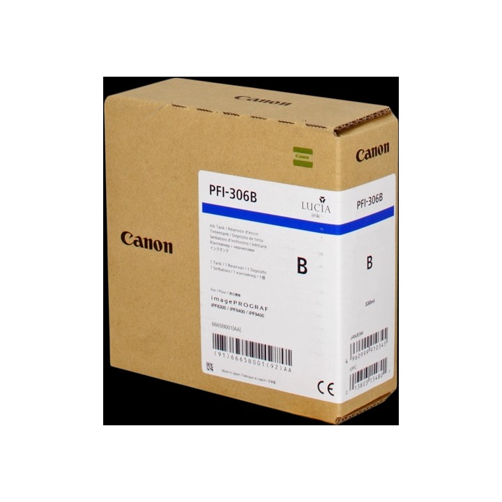 Tinta Original CANON PFI306 6665B001 Azul (330 ml)