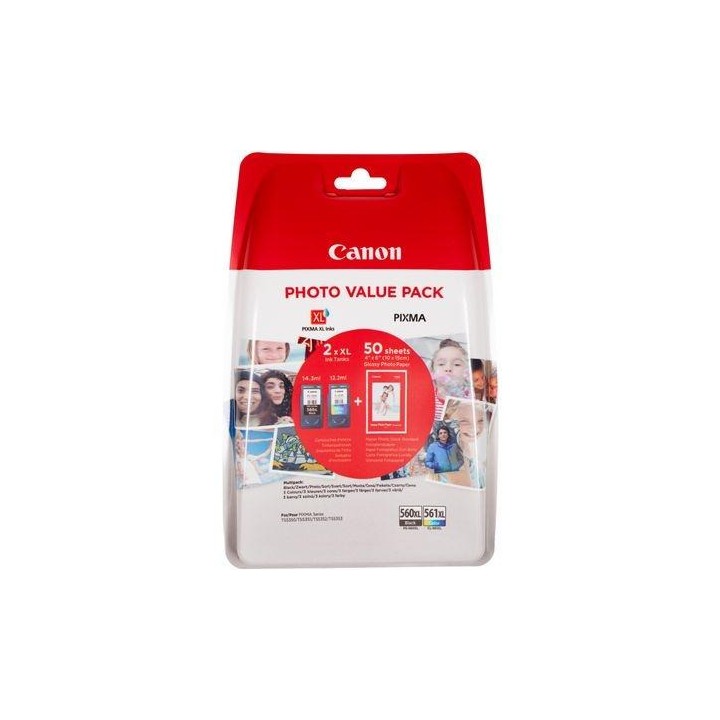 DESCATALOGADO - Tinta Original CANON 3712C004 PG560XL Negro + CL561XL Color Pack de 2 Cartuchos