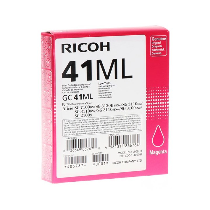Tinta Gel Original RICOH GC41ML 405767 Magenta para SG-3110 (0. 6k)
