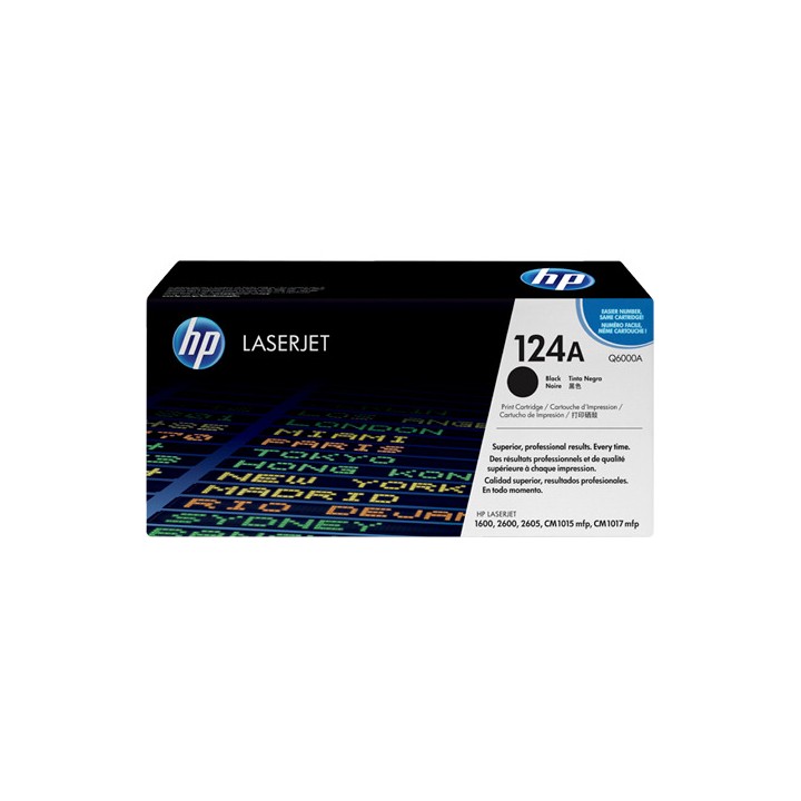 DESCATALOGADO - Toner Original HP Q6000A (124A) Negro para Laserjet 1600 2600n 2605 (2. 5k)