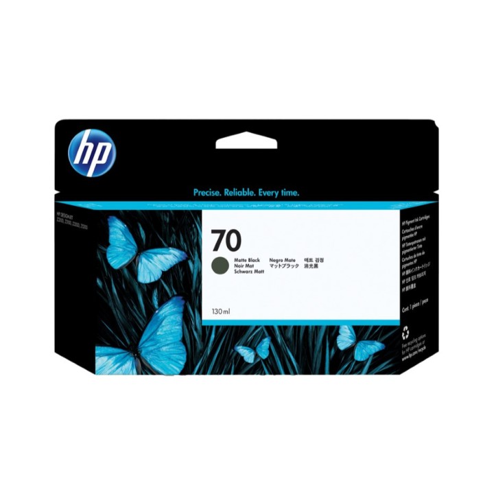 Tinta Original HP 70 C9448A Negro Mate para Designjet Z2100 Z3100 (130 ml)