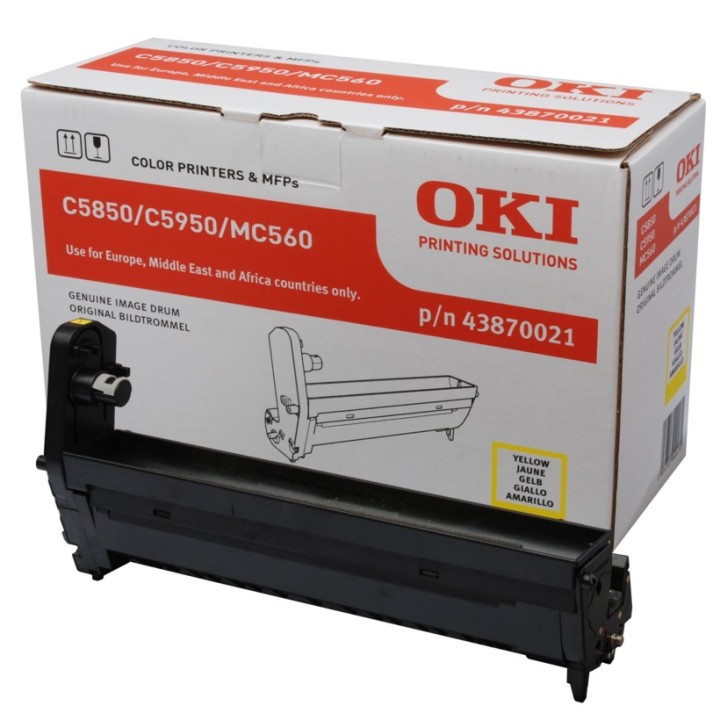 DESCATALOGADO - Unidad de Tambor Original Amarillo OKI 43870021 para C5850