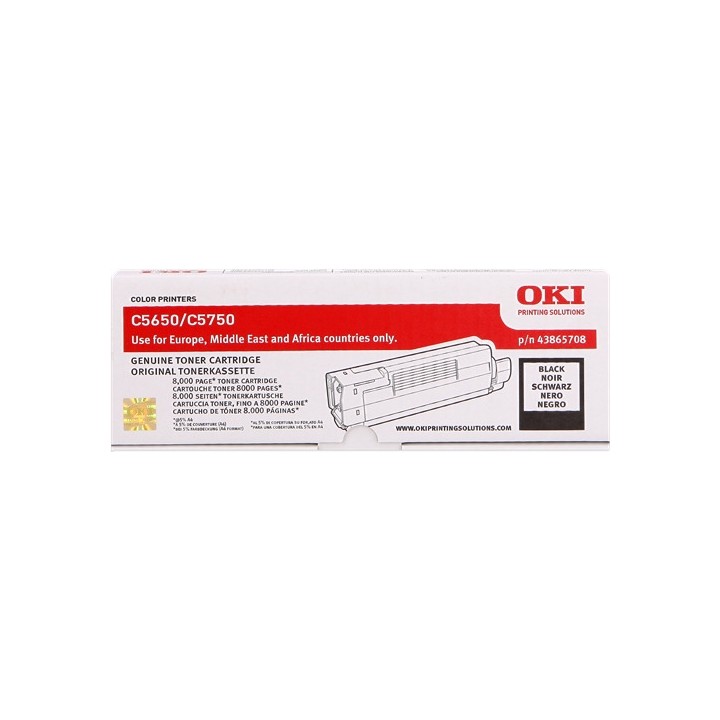 Toner Original OKI 43865708 Negro para C5650 C5750 (8k)