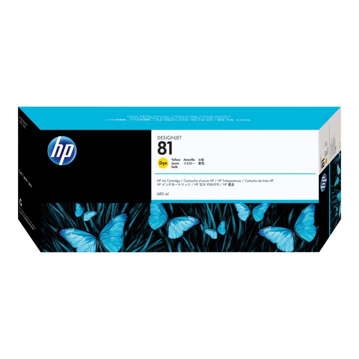 Tinta Original HP 81 C4933A Amarillo para Designjet 5500 (680 ml)