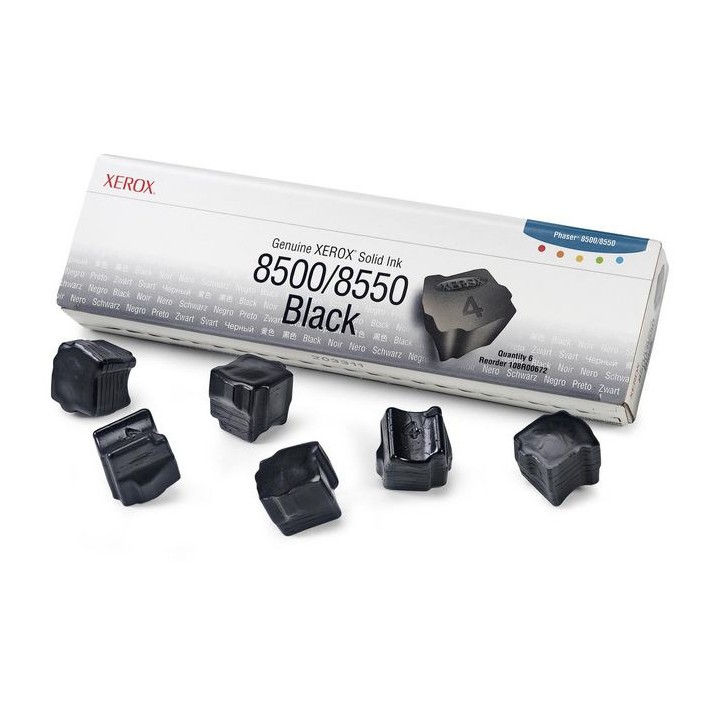 Tinta Sólida Original XEROX 108R00672 Negro para Phaser 8500 8550 (Pack 6 Uds)