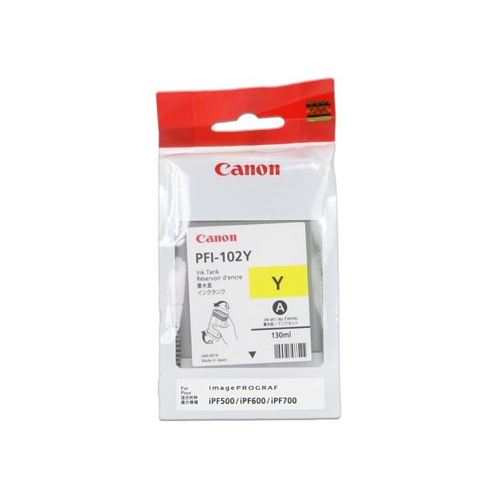 Tinta Original CANON PFI102Y 0898B001 Amarillo (130 ml)