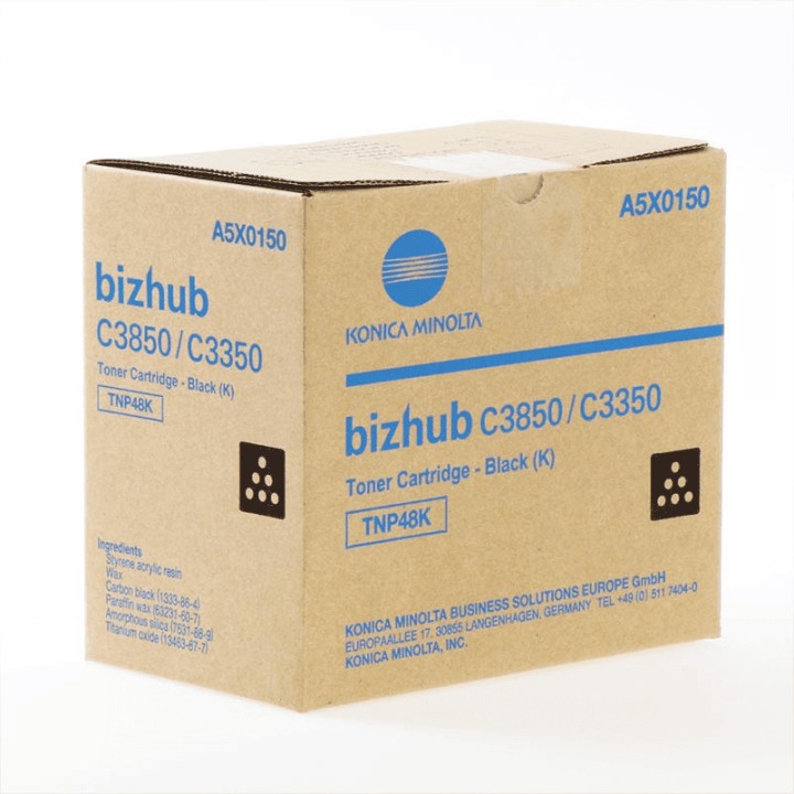 Toner Original KONICA MINOLTA TNP48K A5X0150 Negro para Bizhub C3350 C3850 (10k)