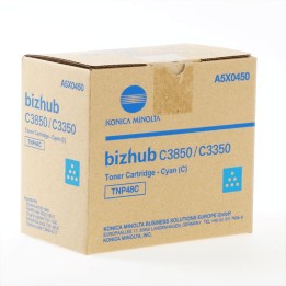Toner Original KONICA MINOLTA TNP48C A5X0450 Cyan para Bizhub C3350 C3850 (10k)