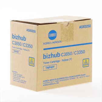 Toner Original KONICA MINOLTA TNP48Y A5X0250 Amarillo para Bizhub C3350 C3850 (10k)