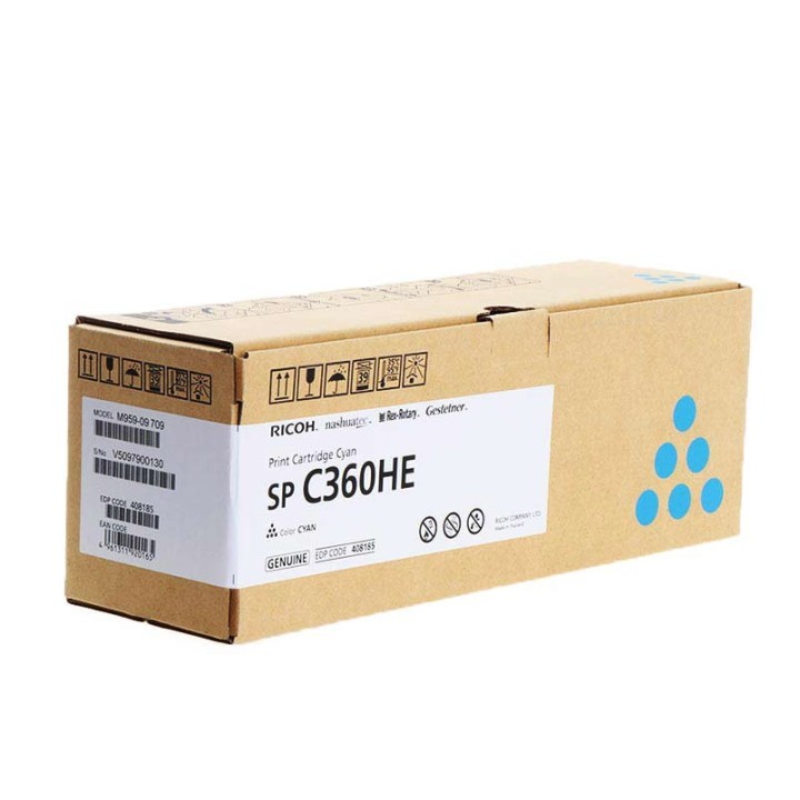 Toner Original RICOH 408185 Cyan para SP C360 Alta Capacidad (5k)