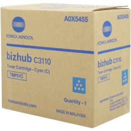 Toner Original KONICA MINOLTA TNP51C A0X5455 Cyan para Bizhub C3110 (6k)