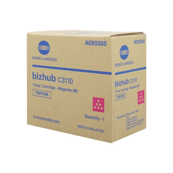 Toner Original KONICA MINOLTA TNP51M A0X5355 Magenta para Bizhub C3110 (6k)