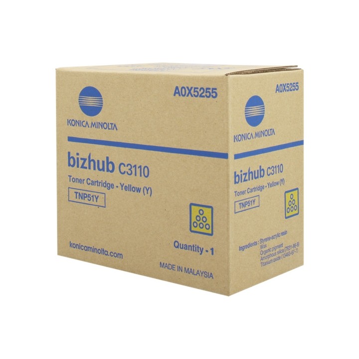 Toner Original KONICA MINOLTA TNP51Y A0X5255 Amarillo para Bizhub C3110 (6k)