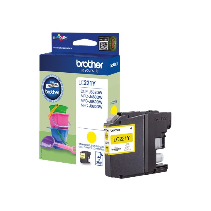 Tinta Original BROTHER LC221Y Amarillo (0. 26K)