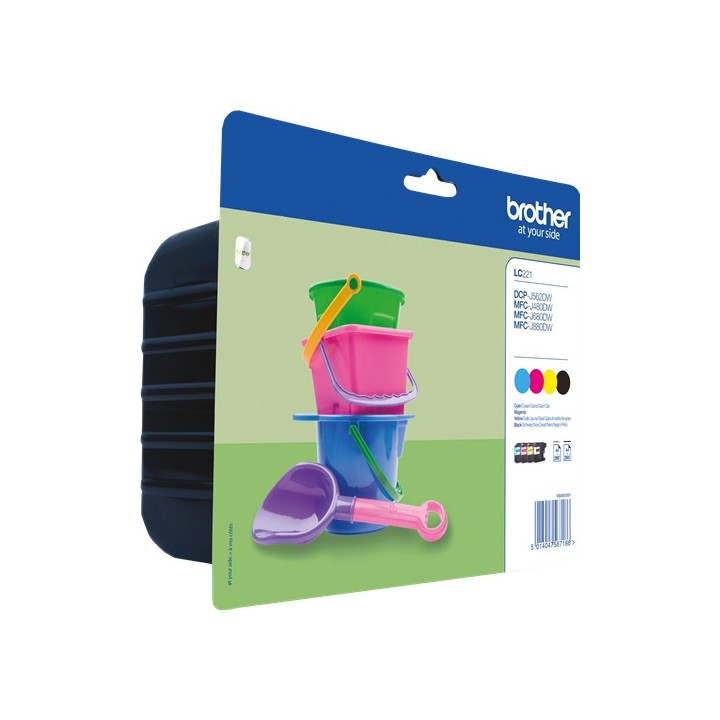 Tinta Original BROTHER LC221 BK C M Y Multipack