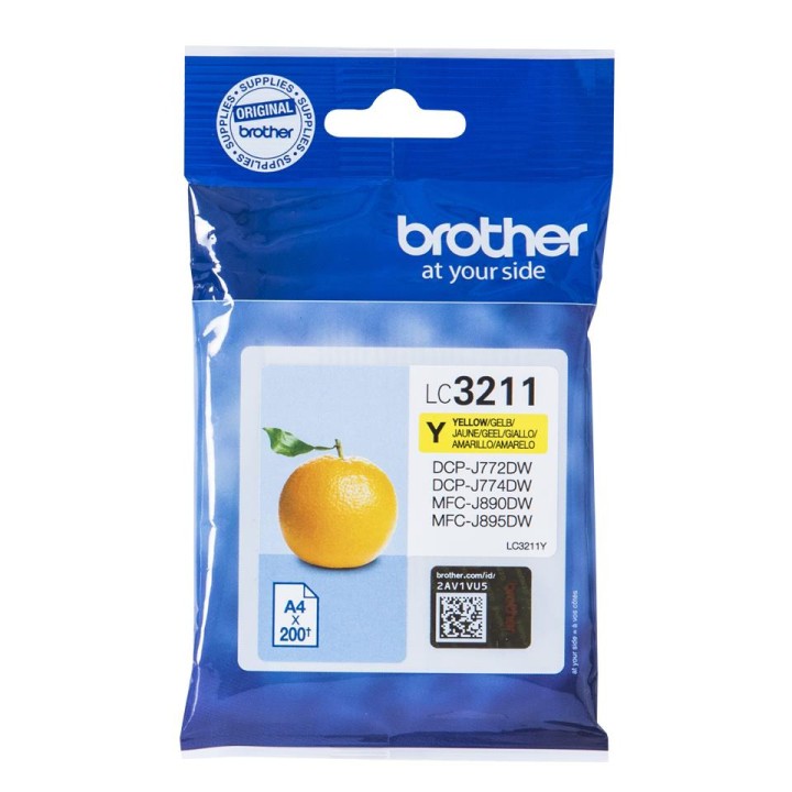 Tinta Original BROTHER LC3211Y Amarillo (0. 2K)