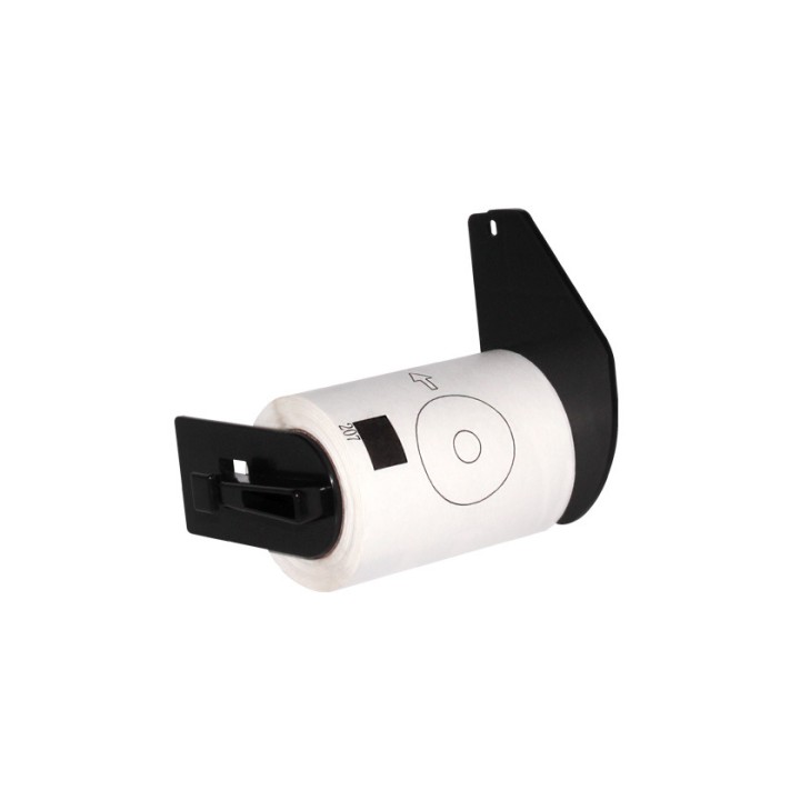 DK11207 BROTHER Etiquetas Adhesivas Compatibles - Circulares para CD DVD - 58 mm Diametro - 100 Uds. - Texto Negro fondo Blanco