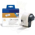 DK11208 BROTHER Etiquetas Adhesivas Compatibles - 38x90 mm - 400 Uds. - Texto Negro fondo Blanco