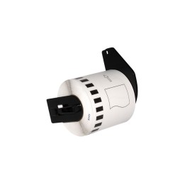 DK22113 BROTHER Etiquetas Adhesivas Compatibles - 62mm x 15 24 metros - Texto Negro fondo Transparente