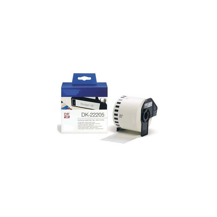DK22205 BROTHER Etiquetas Adhesivas Compatibles - 62mm x 30 48 metros - Texto Negro fondo Blanco