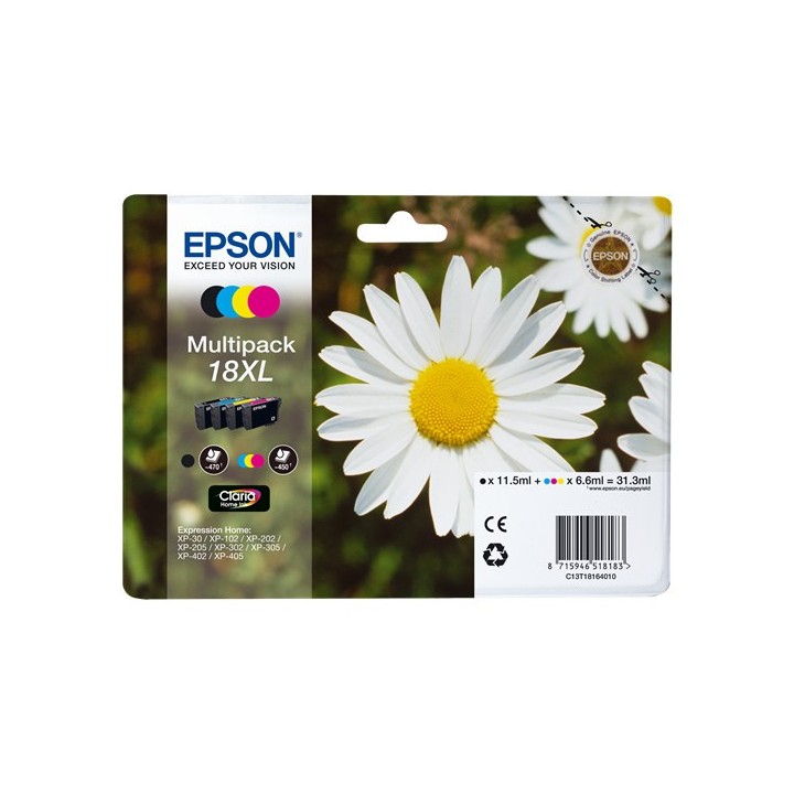 Tinta Original EPSON 18 T1816 C13T18164012 Multipack 4 Cartuchos