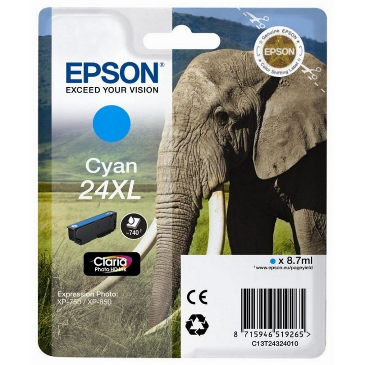 Tinta Original EPSON 24XL T2432 C13T24324010 Cyan