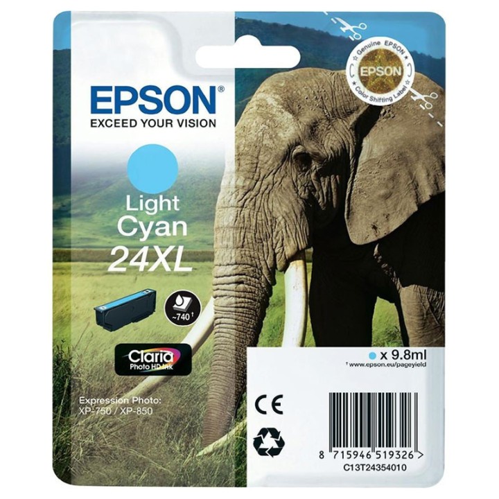 Tinta Original EPSON 24XL T2435 C13T24354010 Cyan Light