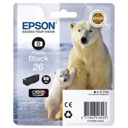 Tinta Original EPSON 26 T2611 C13T26114010 Negro Photo