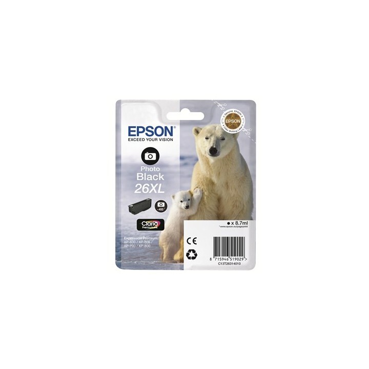 Tinta Original EPSON 26XL T2631 C13T26314010 Negro Photo