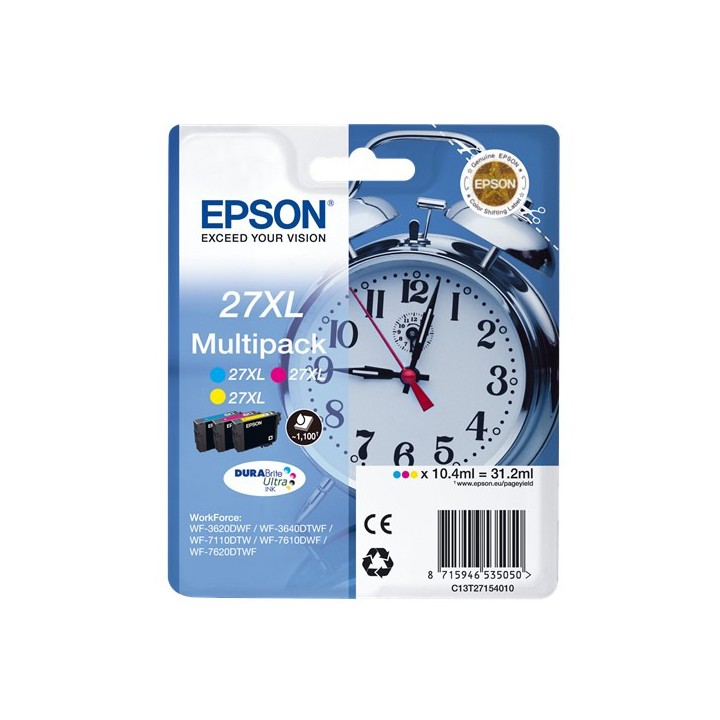 Tinta Original EPSON T2715 C13T27154010 Multipack 3 Cartuchos