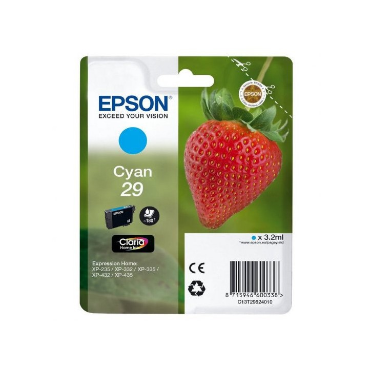 Tinta Original EPSON 29 T2982 C13T29824012 Cyan