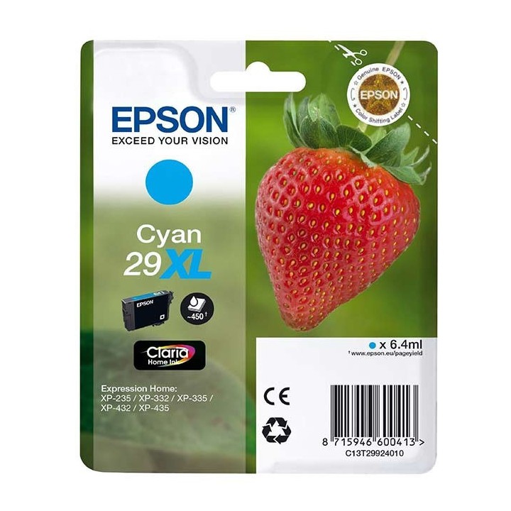 Tinta Original EPSON 29XL T2992 C13T29924012 Cyan