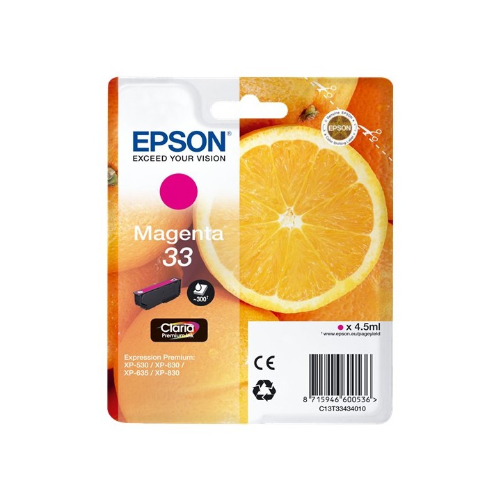 Tinta Original EPSON 33 T3343 C13T33434012 Magenta