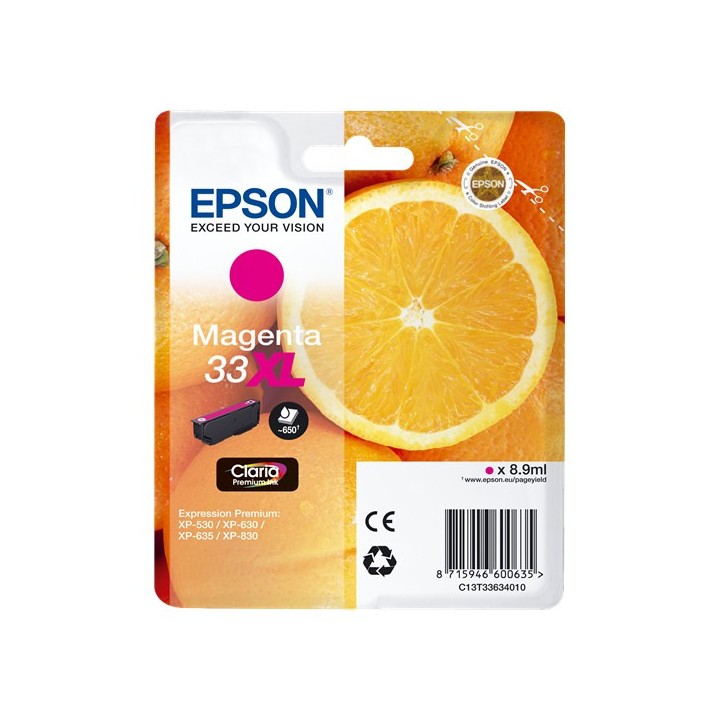 Tinta Original EPSON 33XL T3363 C13T33634012 Magenta