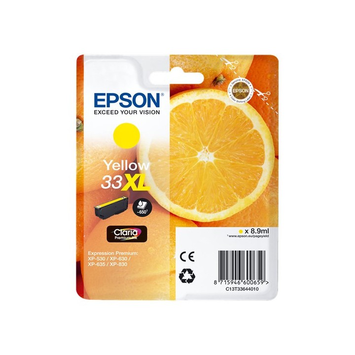 Tinta Original EPSON 33XL T3364 C13T33644012 Amarillo