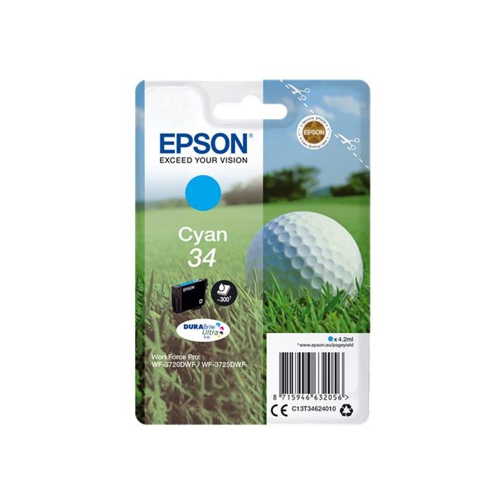 Tinta Original EPSON 34 T3462 C13T34624010 Cyan