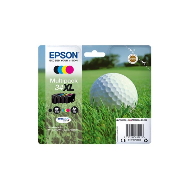 Tinta Original EPSON T3476 C13T34764010 Multipack 4 Cartuchos